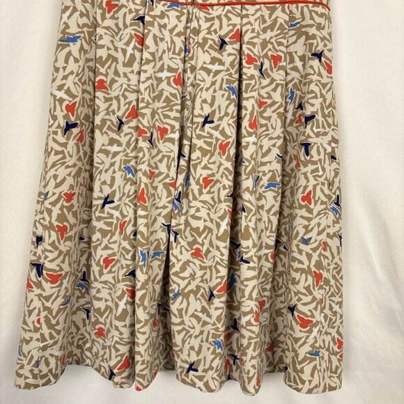 Teeze Me Fit & Flare Sleeveless Dress Juniors Size 7 Beige Whimsical Bird Print - Picture 10 of 16